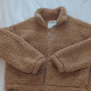 Hollister Women's Brown Sherpa Bomber Jacket